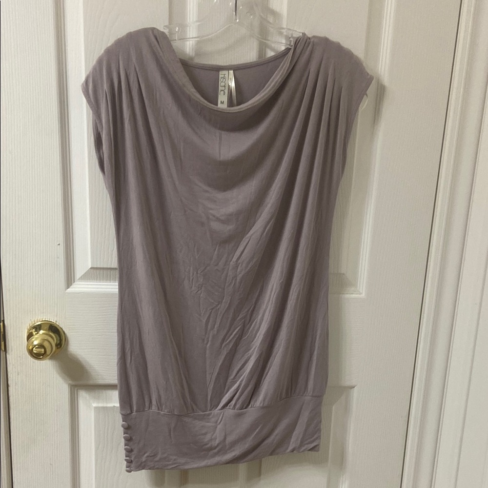 Elegant Gray Draped Dress
